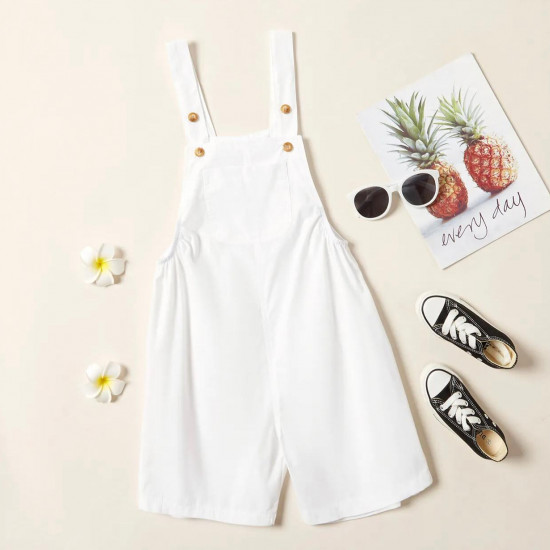 Pretty Kid Girl Solid Suspender Pants